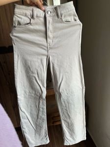 H&amp;M Beige Straight Leg Jeans