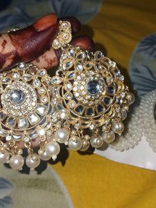 Elegant Kundan Pearl Earrings