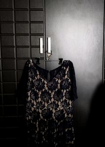 Navy Blue And Golden Dress