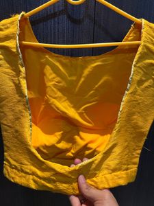 Embroidered Yellow Padded Blouse