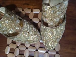 A Golden Shimmering Shine Shoes