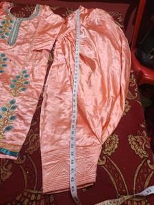 Peach Soft Silk Embroidered Punjabi Salwar Suit