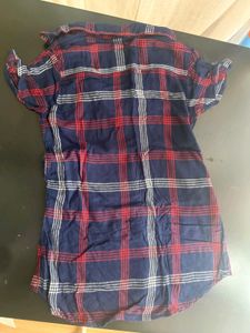 Plaid Short Sleeve Shirt Dress