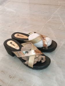 New Black And Gold Heels