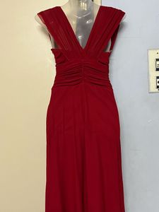 Elegant padded Red Maxi Dress