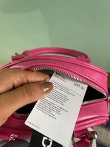 Mini Jacquard Weave Bowling Bag- Pink - Ladies | H