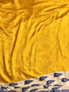 Yellow Silk Blend Fabric
