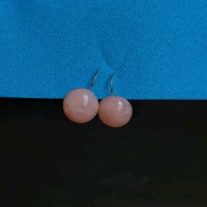 Pink Marble Drop Earrings