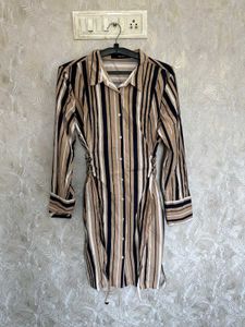 Stripe Dress With Side String