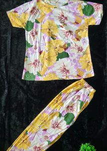 Women's Floral Nightwear Set | M | Cotton BLEND