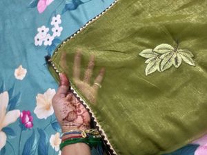 Olive Green Soft Chiifon Saree