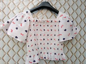 New With Tag Cute Crop Korean Top