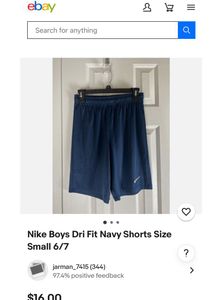 Nike Boys Dri Fit Navy Shorts