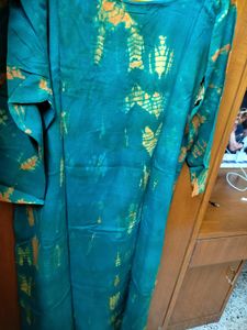 Rustorange Cotton Batik Print Kurta