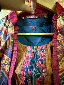Women Three Pice Dress Crop Top Jacket With Pa