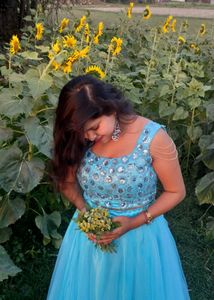 Sky Blue Designer Lehenga Choli