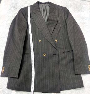 Striped Blazer &amp; Pant, Classic Style Branded Suit