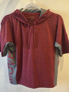 Maroon Short Sleeve Hoodie
