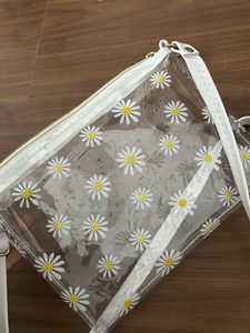 Transparent Flower Printed Sling Bag