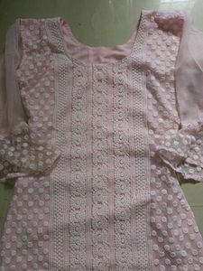 Pink Embroidered Kurti