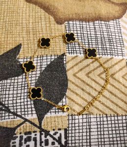 Van Cleef Inspired Black Clover Studs And Bracelet