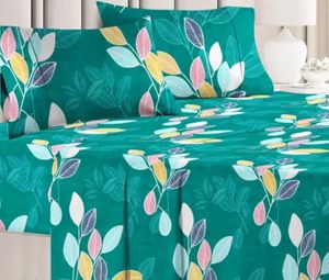 Glace Cotton Elastic Fitted Double Bedsheet