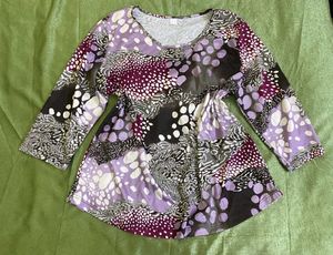 Patterned Purple Tunic Top