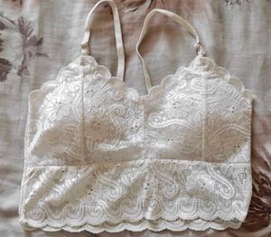 Women Lightly Padded Floral Lace Bralette Set Of 4