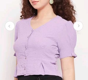 Lavender Button Down Top