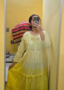 Yellow Embroidered Gown