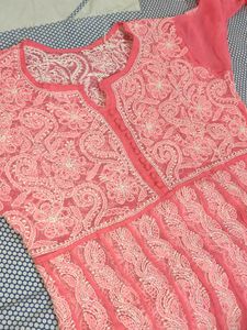 Pink Embroidered Kurta
