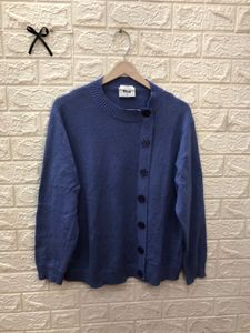 Blue Button-Down Cardigan Sweater🕶️‼️
