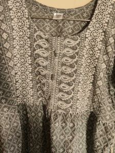 Grey Embroidered Kurta