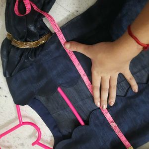 Royal blue pluffy sleeves outer for girls kids
