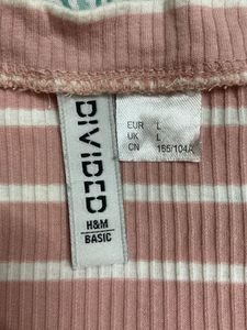 Pink Striped Ribbed Tee HM SELLING LOWWW✂️✂️