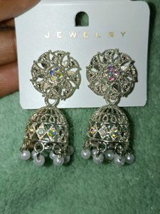 Silver Jhumka Earrings