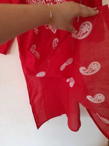 Embroidery Daily Office New Wear Kurti Red Festive