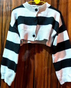 Striped Cropped Cardigan