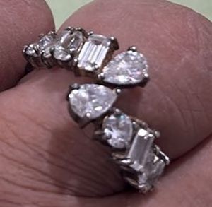 Elegant Open Cuff Ring with Cubic Zirconia