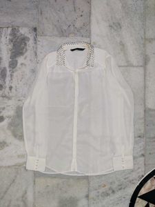 ZARA AESTHETIC SEE THROUGH SHIRT