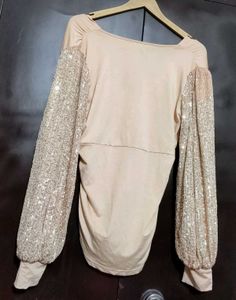 Nude Color Partywear Top For 34 Bust