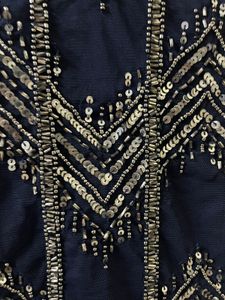 Navy embellished Beaded Mini Dress