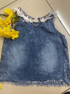 Sleeveless Denim Top