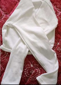White Full Sleeve Crop Top