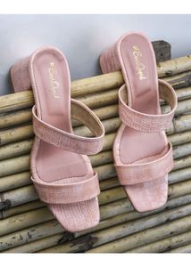 Eva Cupid Pink Croc Double Strap Sandals