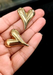 Heart Shape Gold Toned Earrings