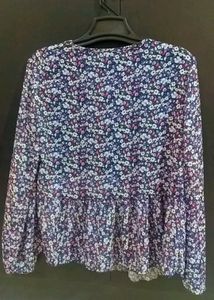 Floral V Neck Top Size - Small