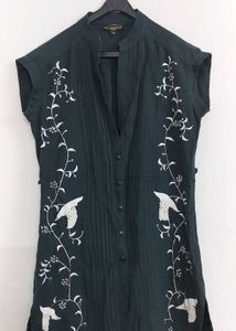 Embroidered Black Dress