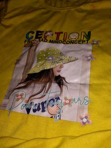 YELLOW PRINTED T-SHIRT