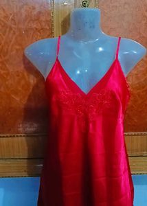 Red Silk Lace Nightgown